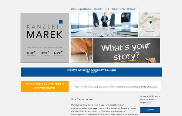 Vorschau von www.kanzlei-marek.at, Marek Steuerberatung GmbH