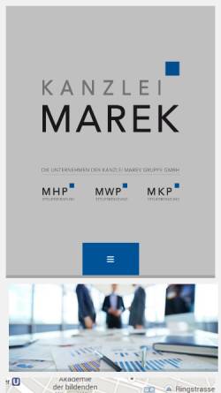 Vorschau der mobilen Webseite www.kanzlei-marek.at, Marek Steuerberatung GmbH