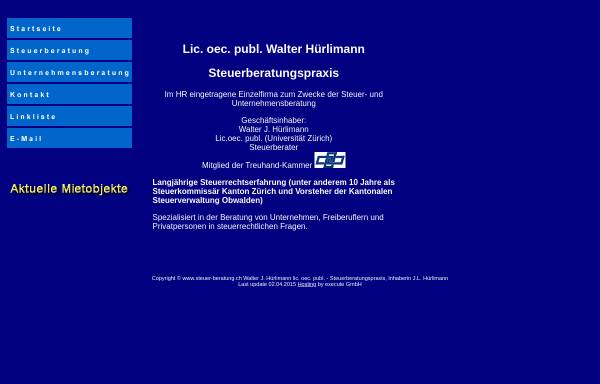 Vorschau von www.steuer-beratung.ch, Steuerberatungspraxis Lic.oec.publ. Walter J. Hürlimann