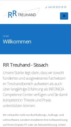 Vorschau der mobilen Webseite www.rr-treuhand.ch, RR Treuhand GmbH