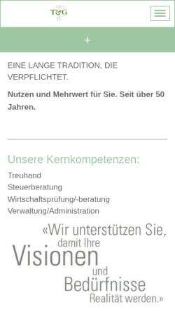 Vorschau der mobilen Webseite www.t-tg.ch, Treuhand Thoma & Graf AG