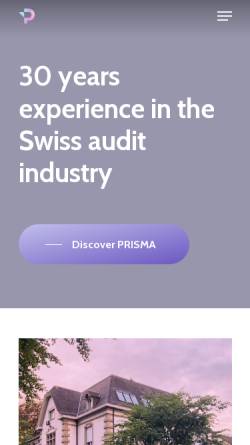 Vorschau der mobilen Webseite prismazug.ch, Prisma Treuhand und Revisons AG
