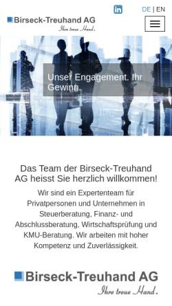 Vorschau der mobilen Webseite www.birseck-treuhand.ch, Birseck-Treuhand AG