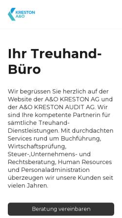 Vorschau der mobilen Webseite www.confia-group.ch, A&O Treuhand- und Wirtschaftsprüfung GmbH