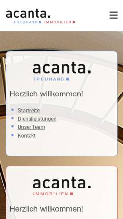 Vorschau der mobilen Webseite www.acanta-ag.ch, Acanta Treuhand AG