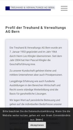 Vorschau der mobilen Webseite www.treuhandexperten.ch, Treuhand & Verwaltungs AG