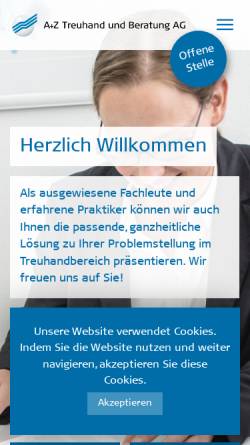Vorschau der mobilen Webseite az-treuhand-beratung.ch, A und Z Treuhand und Beratung AG