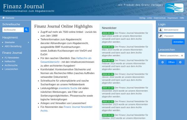Vorschau von www.finanzjournal.at, Finanz Journal