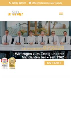 Vorschau der mobilen Webseite www.steuerberater-sjd.de, Schmidt-Jägle-Dafferner-Kraft - Steuerberater- und Wirtschaftsprüfer