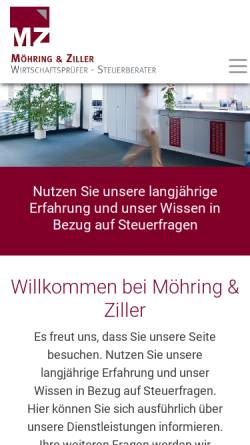 Vorschau der mobilen Webseite www.mz-steuerberater.de, Möhring und Ziller - Wirtschaftsprüfer, Steuerberater