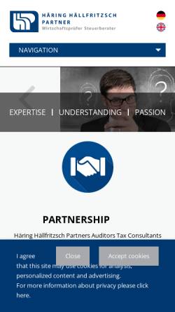 Vorschau der mobilen Webseite www.hhp-stuttgart.de, Häring Hällfritzsch Partner Wirtschaftsprüfer Steuerberater