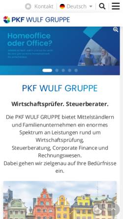 Vorschau der mobilen Webseite www.pkf-stuttgart.de, Pkf Wulf und Partner Wirtschaftsprüfungsgesellschaft Steuerberatungsgesellschaft