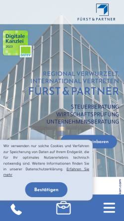 Vorschau der mobilen Webseite www.fuerst-beratung.net, Fürst und Partner GmbH Steuerberatungsgesellschaft