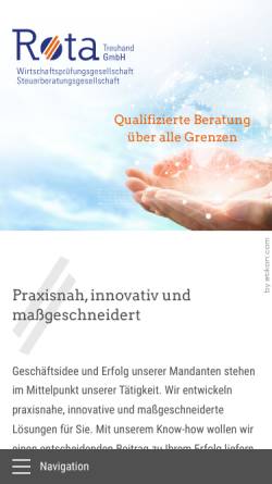 Vorschau der mobilen Webseite www.rota-treuhand.de, Rota-Treuhand GmbH Wirtschaftsprüfungs- und Steuerberatungsgesellschaft