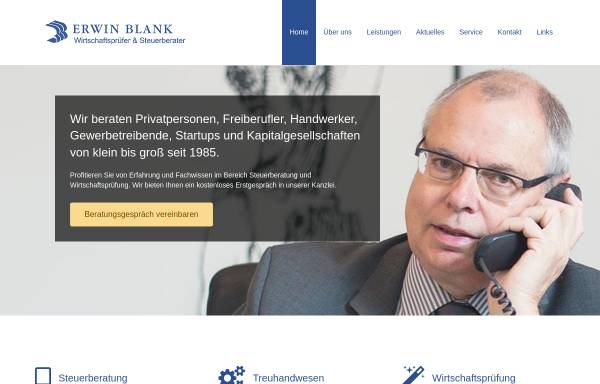 Vorschau von www.stb-blank.de, Steuerberatungs- & Wirtschaftsprüfungsbüro Dipl.-VW Erwin Blank