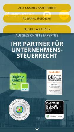 Vorschau der mobilen Webseite berlintax.de, Berlintax Steuerberatungsgesellschaft OHG