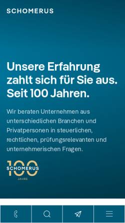Vorschau der mobilen Webseite www.schomerus.de, Hamburger Treuhand Gesellschaft Schomerus & Partner