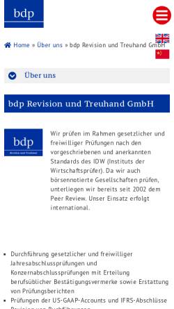 Vorschau der mobilen Webseite www.bdp-revision.de, Bdp Revision und Treuhand GmbH