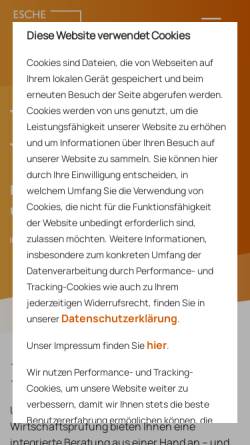 Vorschau der mobilen Webseite www.esche.de, Esche Schümann Commichau - Rechtsanwälte Wirtschaftsprüfer Steuerberater