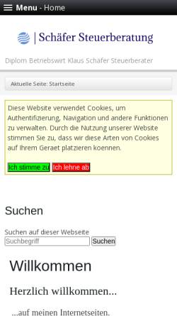 Vorschau der mobilen Webseite www.schaefer-wp.de, Dipl.-Betriebswirt Klaus Schäfer