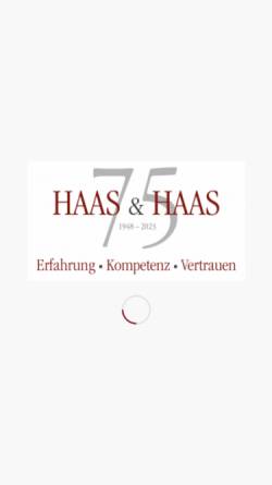 Vorschau der mobilen Webseite www.haas-und-haas.com, Sozietät Haas & Haas - Wirtschaftsprüfer, Steuerberater, Rechtsanwälte