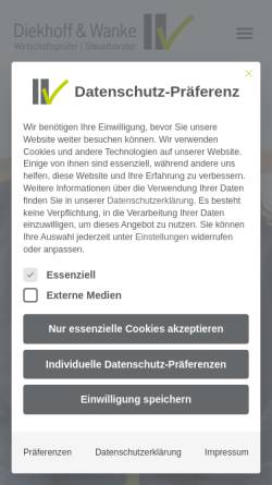 Vorschau der mobilen Webseite www.ewerding-westing.de, Wirtschaftsprüfer- und Steuerberater-Sozietät Ewerding & Westing