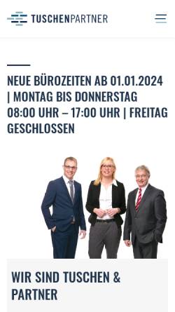 Vorschau der mobilen Webseite www.tuschenundpartner.de, Tuschen und Partner Wirtschaftsprüfer Steuerberater PartG mbB