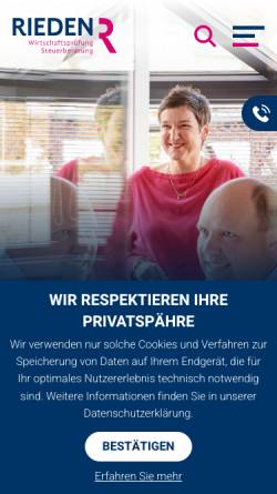 Vorschau der mobilen Webseite www.dr-rieden.de, Dr. Rieden GmbH