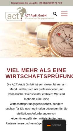 Vorschau der mobilen Webseite actaudit.de, Wirtschaftsprüfungsgesellschaft ACT Audit GmbH