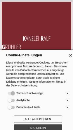 Vorschau der mobilen Webseite www.gruhler-partner.de, Wirtschaftsprüfungs- und Steuerberatungskanzlei Ralf Gruhler