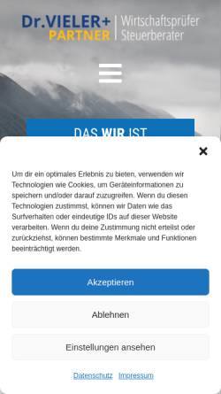 Vorschau der mobilen Webseite vielerweb.de, Dr. Vieler und Partner GbR