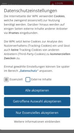 Vorschau der mobilen Webseite www.wpk.de, Wirtschaftsprüferkammer K.d.ö.R
