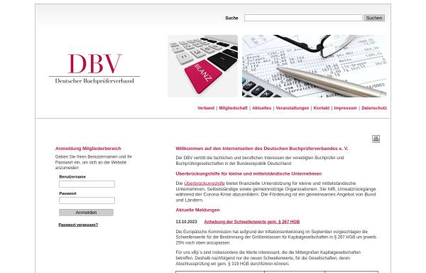 Vorschau von www.dbvev.de, Deutscher Buchprüferverband e.V.