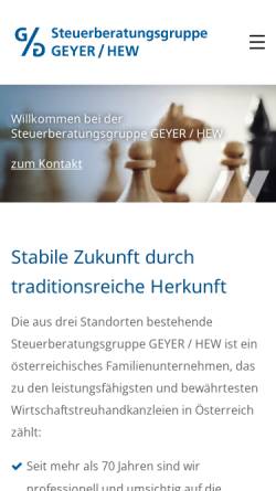 Vorschau der mobilen Webseite www.geyer.at, Geyer & Geyer - Wirtschaftstreuhand GmbH