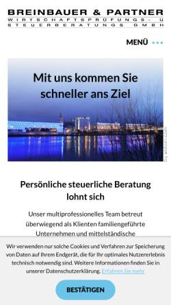 Vorschau der mobilen Webseite www.breinbauer-partner.at, Breinbauer & Partner - Wirtschaftsprüfungs- und Steuerberatungs GmbH