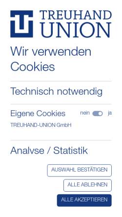 Vorschau der mobilen Webseite www.treuhand-union.com, Treuhand-Union Wirtschaftsprüfungs- und Steuerberatungsgesellschaft m.b.H.