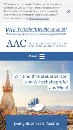 Vorschau der mobilen Webseite www.wte-aac.at, AAC Wirtschaftsprüfungs- und Steuerberatungs Ges.m.b.H.