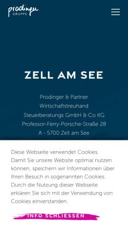 Vorschau der mobilen Webseite www.prodinger.at, Prodinger & Partner Wirtschaftstreuhand - Steuerberatungs GmbH und Co KG