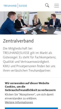 Vorschau der mobilen Webseite www.treuhandsuisse.ch, Schweizerischer Treuhänder-Verband