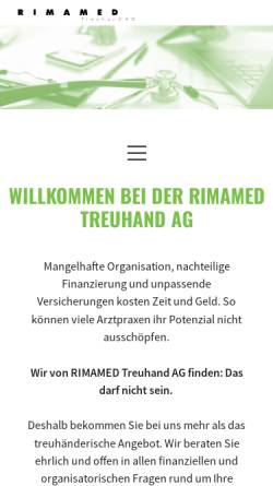 Vorschau der mobilen Webseite www.rimamed.ch, Rimamed Treuhand AG