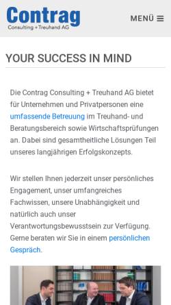 Vorschau der mobilen Webseite www.contragconsulting.ch, ContrAG Consulting und Treuhand