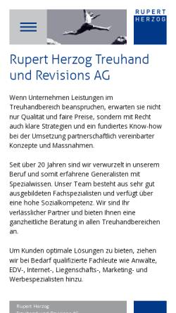 Vorschau der mobilen Webseite www.rupert-herzog.ch, Rupert Herzog Treuhand und Revision AG