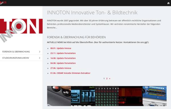 Vorschau von innoton.de, Innoton, innovative Ton- und Bildtechnik - Inh. Dipl.-Ing. Uwe Seyfert