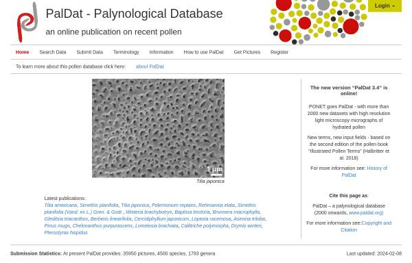 PalDat, Palynological Database - Verein zur Förderung der palynologischen Forschung in Österreich