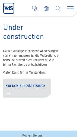 Vorschau der mobilen Webseite www.vds-home.de, VdS Schadenverhütung GmbH
