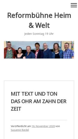 Vorschau der mobilen Webseite reformbuehne.de, Reformbühne Heim & Welt