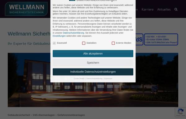 Vorschau von www.wellmann-sicherheitstechnik.de, Wellmann Sicherheitstechnik