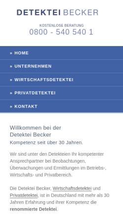 Vorschau der mobilen Webseite www.detektei.de, Detektei Becker e.K.