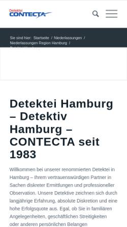 Vorschau der mobilen Webseite detektei-contecta.de, Detektei Contecta Wirtschafts- und Privatermittlungen e.K.