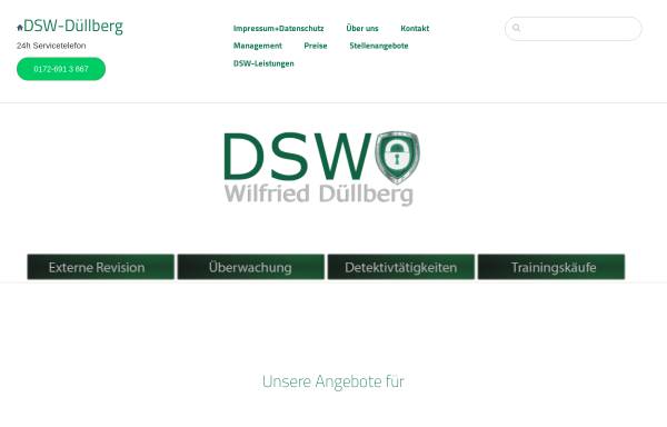 Vorschau von www.duellberg.eu, Wirtschaftsdetektei DSW Wilfried Düllberg